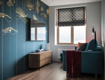 Фото № 5: Дизайн-проект двухкомнатной квартиры 40.9  м² Стиль Эклектика для ЖК АРТ