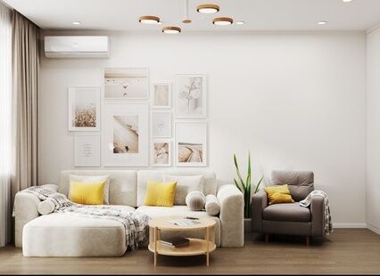 Фото № 5: Дизайн-проект однокомнатной квартиры 38.22  м² Скандинавский стиль для ЖК Царицыно