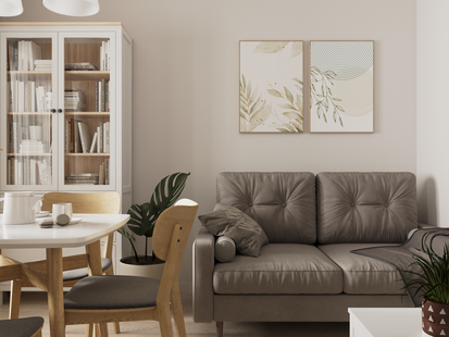 Фото № 2: Дизайн-проект двухкомнатной квартиры 44.13  м² Скандинавский стиль для ЖК Московский