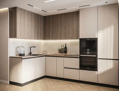 Фото № 2: Дизайн-проект двухкомнатной квартиры 41.26  м² Стиль Контемпорари для ЖК Forest