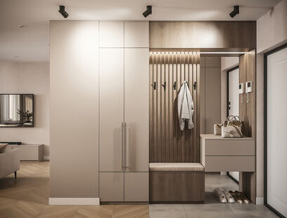 Фото № 6: Дизайн-проект двухкомнатной квартиры 41.26  м² Стиль Контемпорари для ЖК Forest