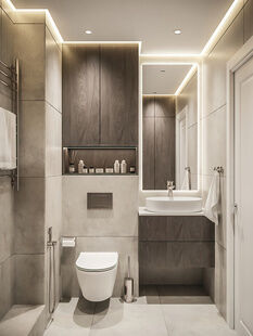 Фото № 3: Дизайн-проект двухкомнатной квартиры 41.26  м² Стиль Контемпорари для ЖК Forest