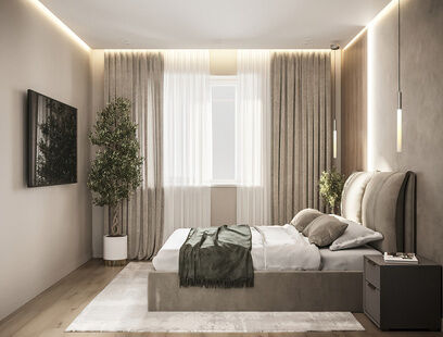 Фото № 4: Дизайн-проект трехкомнатной квартиры 70.34  м² Стиль Модернизм для ЖК Заречье Парк