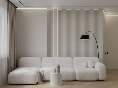 Фото № 3: Дизайн-проект трехкомнатной квартиры 82.2  м² Стиль Минимализм для ЖК Хэдлайнер