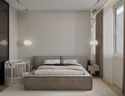 Фото № 6: Дизайн-проект трехкомнатной квартиры 82.2  м² Стиль Минимализм для ЖК Хэдлайнер