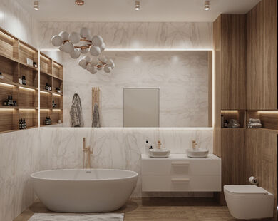 Фото № 5: Дизайн-проект трехкомнатной квартиры 82.2  м² Стиль Минимализм для ЖК Хэдлайнер