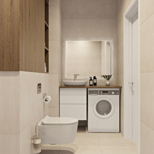 Фото № 6: Дизайн-проект двухкомнатной квартиры 47.0  м² Стиль Контемпорари для ЖК AFI Tower