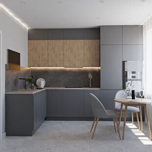 Фото № 1: Дизайн-проект однокомнатной квартиры 44.9  м² Стиль Минимализм для ЖК Бутово Парк 2