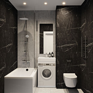 Фото № 6: Дизайн-проект однокомнатной квартиры 44.9  м² Стиль Минимализм для ЖК Бутово Парк 2