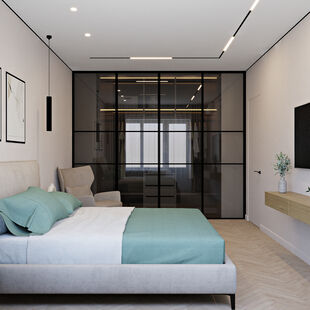 Фото № 6: Дизайн-проект двухкомнатной квартиры 42.81  м² Стиль Контемпорари для ЖК Московский