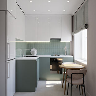 Фото № 5: Дизайн-проект двухкомнатной квартиры 42.81  м² Стиль Контемпорари для ЖК Московский