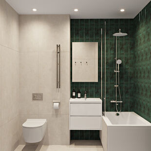 Фото № 4: Дизайн-проект двухкомнатной квартиры 42.81  м² Стиль Контемпорари для ЖК Московский