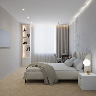 Фото № 2: Дизайн-проект трехкомнатной квартиры 61.0  м² Современный стиль для ЖК Новый Лесснер