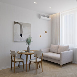 Фото № 4: Дизайн-проект трехкомнатной квартиры 61.0  м² Современный стиль для ЖК Новый Лесснер