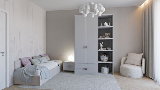 Фото № 5: Дизайн-проект трехкомнатной квартиры 61.0  м² Современный стиль для ЖК Новый Лесснер