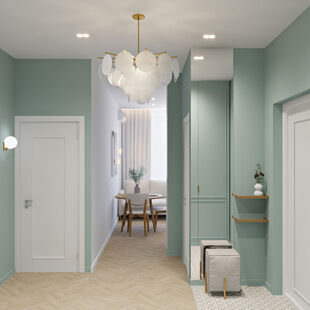 Фото № 3: Дизайн-проект трехкомнатной квартиры 61.0  м² Современный стиль для ЖК Новый Лесснер