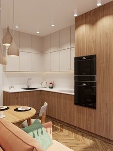 Фото № 2: Дизайн-проект однокомнатной квартиры 37.43  м² Стиль Эклектика для ЖК Миловидное