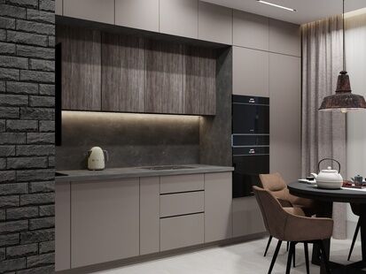 Фото № 4: Дизайн-проект двухкомнатной квартиры 65.26  м² Стиль Лофт для ЖК Московский