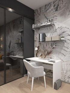 Фото № 4: Дизайн-проект однокомнатной квартиры 40.5  м² Современный стиль для ЖК Римский