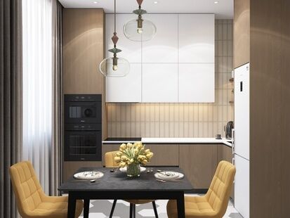 Фото № 5: Дизайн-проект однокомнатной квартиры 40.5  м² Современный стиль для ЖК Римский