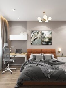 Фото № 1: Дизайн-проект однокомнатной квартиры 31.3  м² Современный стиль для ЖК Инновация