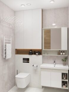 Фото № 2: Дизайн-проект однокомнатной квартиры 31.3  м² Современный стиль для ЖК Инновация