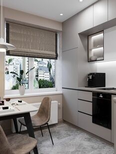 Фото № 6: Дизайн-проект двухкомнатной квартиры 46.99  м² Стиль Контемпорари для ЖК Орехово-Борисово Северное