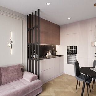 Фото № 3: Дизайн-проект двухкомнатной квартиры 43.15  м² Стиль Американская классика для ЖК Сиреневый Парк