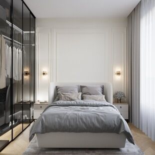 Фото № 2: Дизайн-проект двухкомнатной квартиры 43.15  м² Стиль Американская классика для ЖК Сиреневый Парк