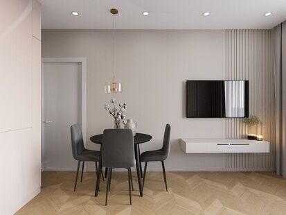 Фото № 1: Дизайн-проект двухкомнатной квартиры 43.15  м² Стиль Американская классика для ЖК Сиреневый Парк