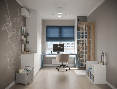 Фото № 5: Дизайн-проект трехкомнатной квартиры 85.71  м² Стиль Арт-Деко для ЖК Митинский Лес