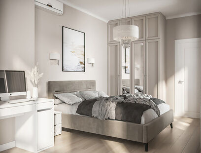 Фото № 4: Дизайн-проект трехкомнатной квартиры 85.71  м² Стиль Арт-Деко для ЖК Митинский Лес