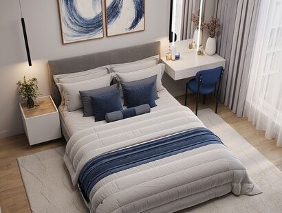 Фото № 5: Дизайн-проект однокомнатной квартиры 38.45  м² Современный стиль для ЖК Митино