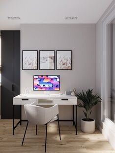 Фото № 4: Дизайн-проект однокомнатной квартиры 38.45  м² Современный стиль для ЖК Митино