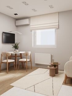 Фото № 2: Дизайн-проект однокомнатной квартиры 38.45  м² Современный стиль для ЖК Митино