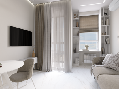 Фото № 2: Дизайн-проект квартиры-студии 23.8  м² Стиль Минимализм для ЖК Прокшино