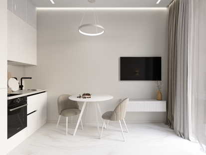 Фото № 4: Дизайн-проект квартиры-студии 23.8  м² Стиль Минимализм для ЖК Прокшино
