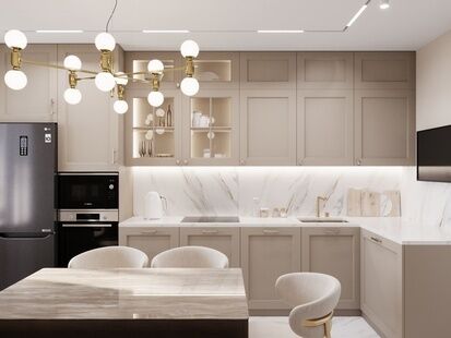 Фото № 4: Дизайн-проект двухкомнатной квартиры 74.08  м² Современная классика для ЖК 31 Мкр