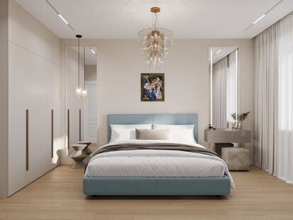 Фото № 2: Дизайн-проект двухкомнатной квартиры 74.08  м² Современная классика для ЖК 31 Мкр