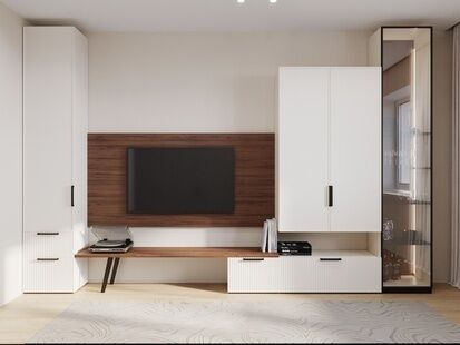 Фото № 5: Дизайн-проект двухкомнатной квартиры 74.08  м² Современная классика для ЖК 31 Мкр