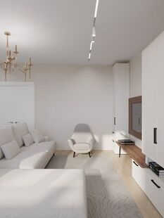 Фото № 6: Дизайн-проект двухкомнатной квартиры 74.08  м² Современная классика для ЖК 31 Мкр