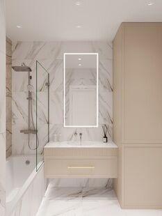 Фото № 3: Дизайн-проект двухкомнатной квартиры 74.08  м² Современная классика для ЖК 31 Мкр