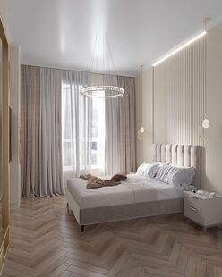 Фото № 6: Дизайн-проект трехкомнатной квартиры 56.51  м² Стиль Арт-Деко для ЖК Сидней Сити