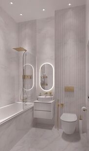 Фото № 5: Дизайн-проект трехкомнатной квартиры 56.51  м² Стиль Арт-Деко для ЖК Сидней Сити