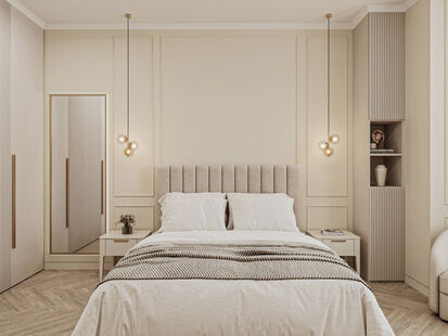 Фото № 5: Дизайн-проект двухкомнатной квартиры 44.45  м² Стиль Модернизм для ЖК Остров