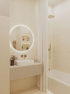 Фото № 6: Дизайн-проект двухкомнатной квартиры 44.45  м² Стиль Модернизм для ЖК Остров