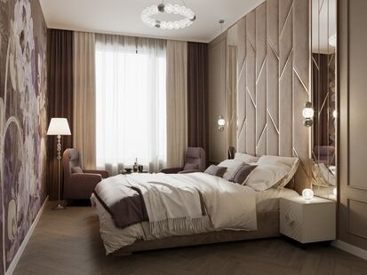 Фото № 6: Дизайн-проект четырехкомнатной квартиры 119.59  м² Современная классика для ЖК Остров