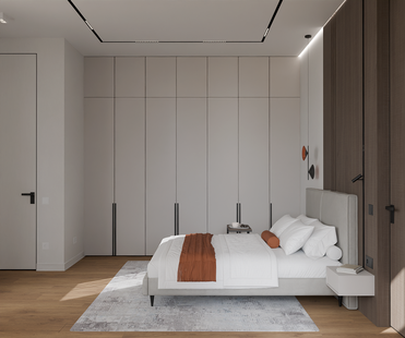 Фото № 3: Дизайн-проект трехкомнатной квартиры 87.9  м² Современный стиль для ЖК River House