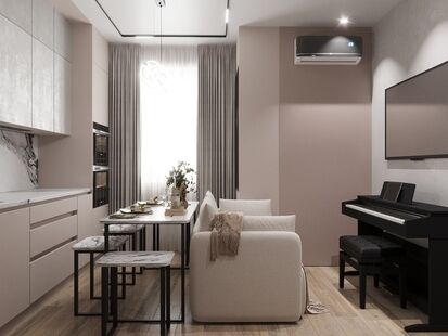 Фото № 6: Дизайн-проект двухкомнатной квартиры 57.83  м² Стиль Модернизм для ЖК Феникс