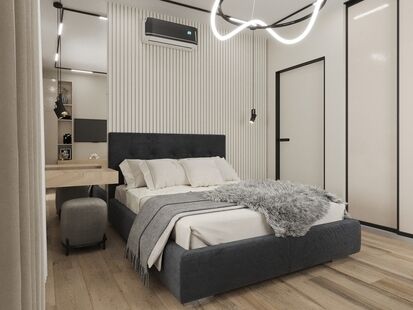 Фото № 4: Дизайн-проект двухкомнатной квартиры 57.83  м² Стиль Модернизм для ЖК Феникс